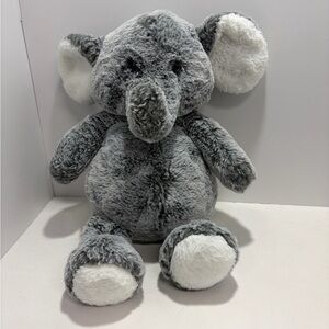 Kid Connection Soft Plush Grey and White Stuffed Elephant Toy